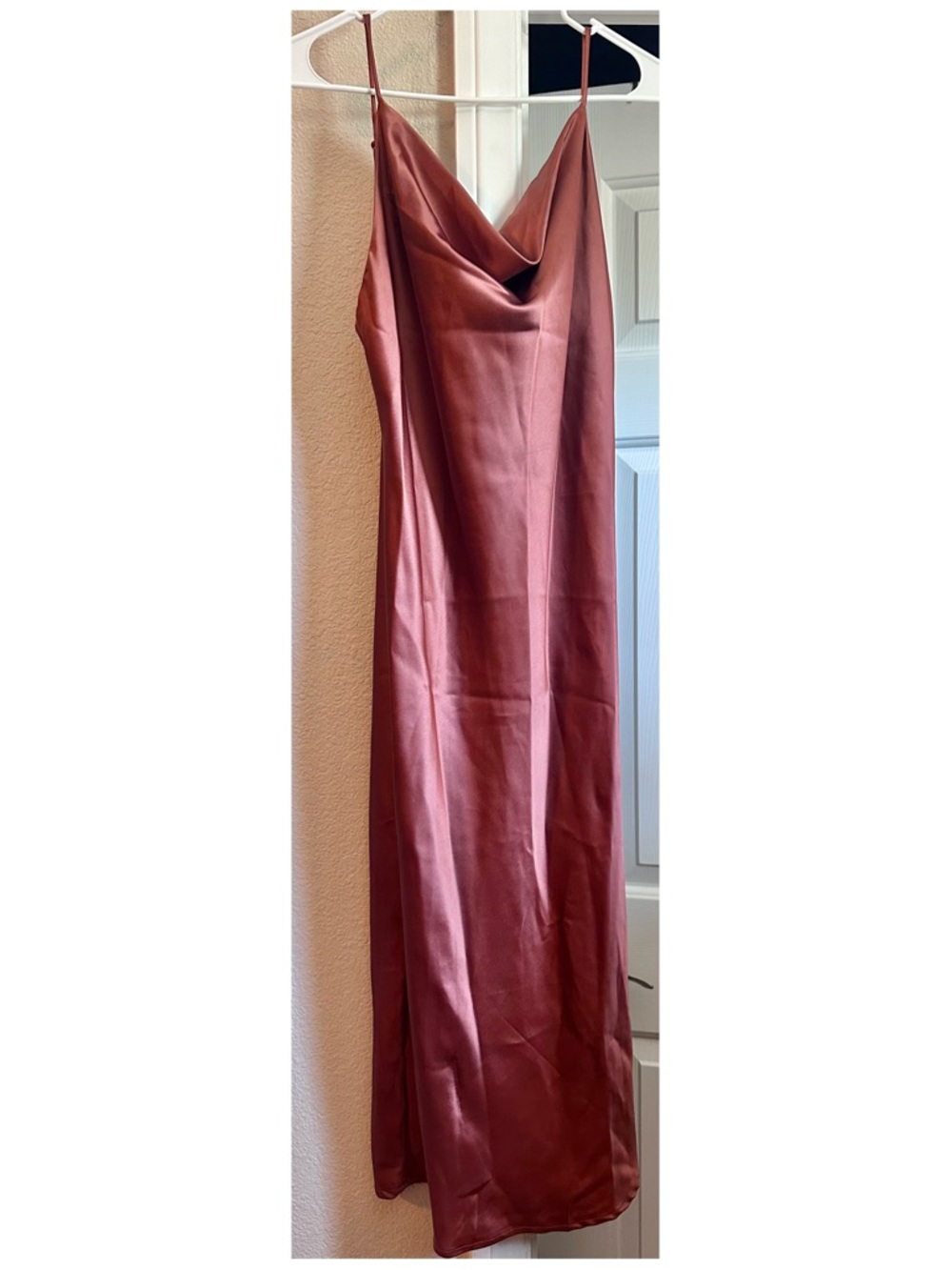 Petal & Pup Satin Midi Dress in Rust